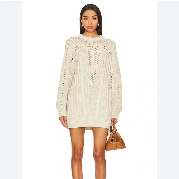 short knit dress Katie Comfy Short Sleeve Sweater Dress S / Oatmeal main image 0